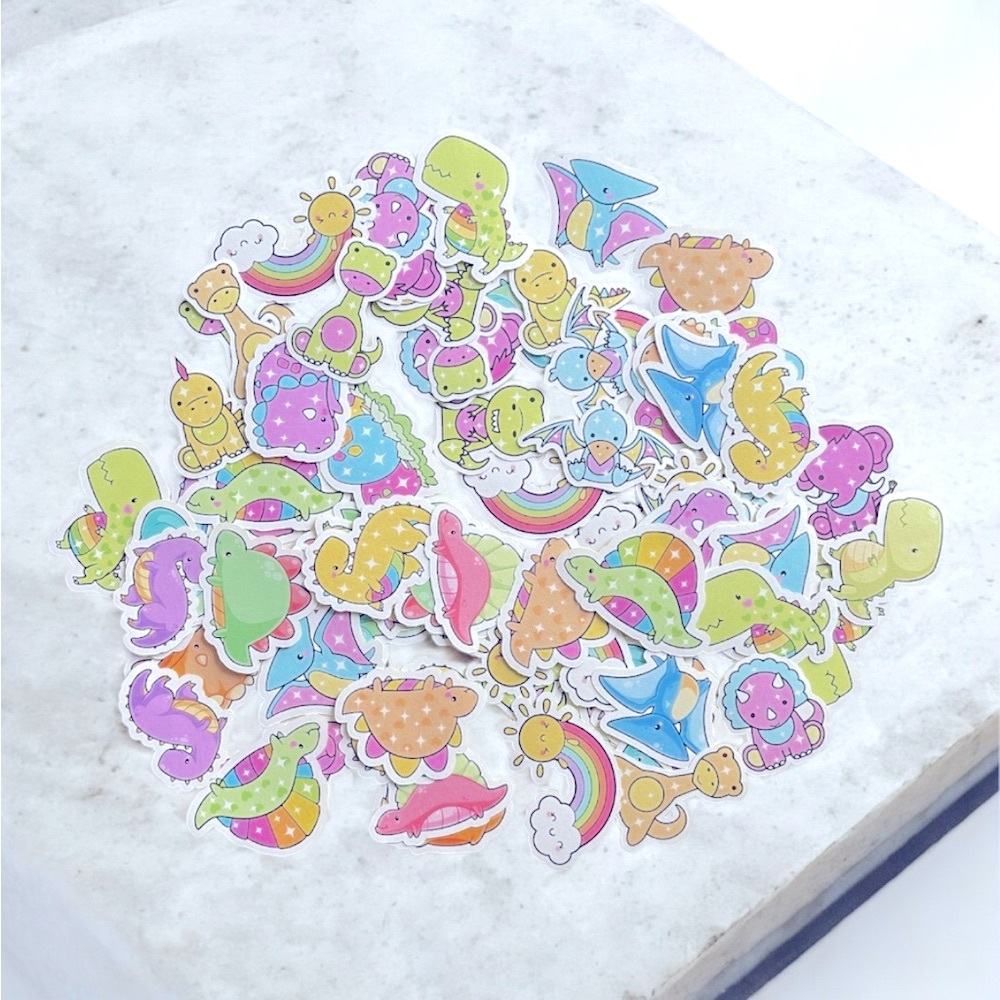 Pastel Dinosaur Stickers